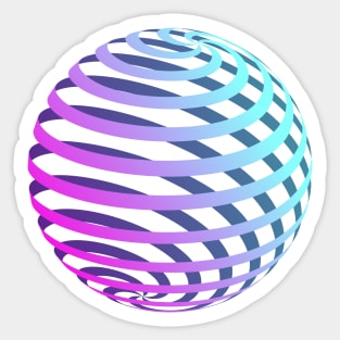 Neon spiral sphere Sticker